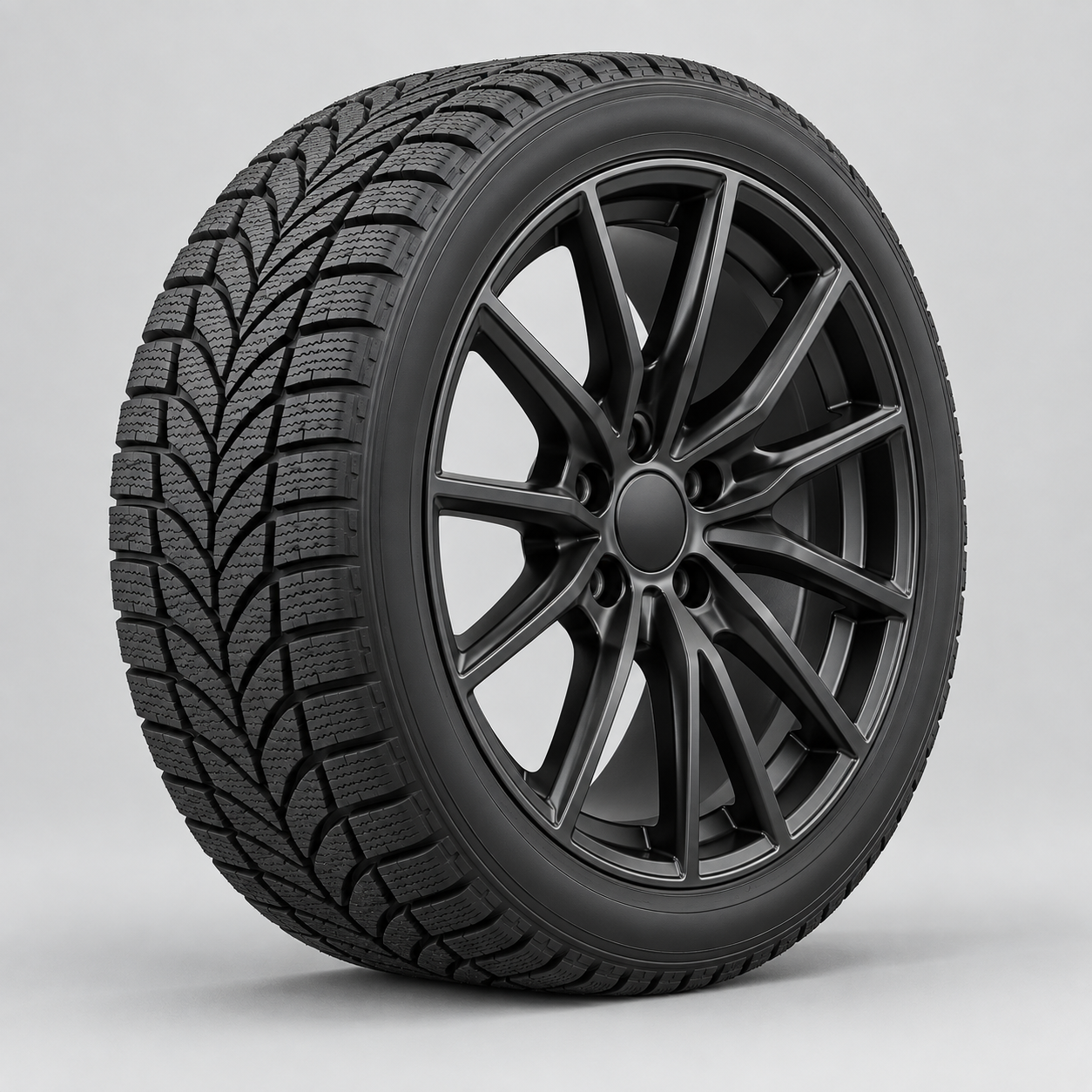 Premium multi-spoke alloy wheel with winter tire
