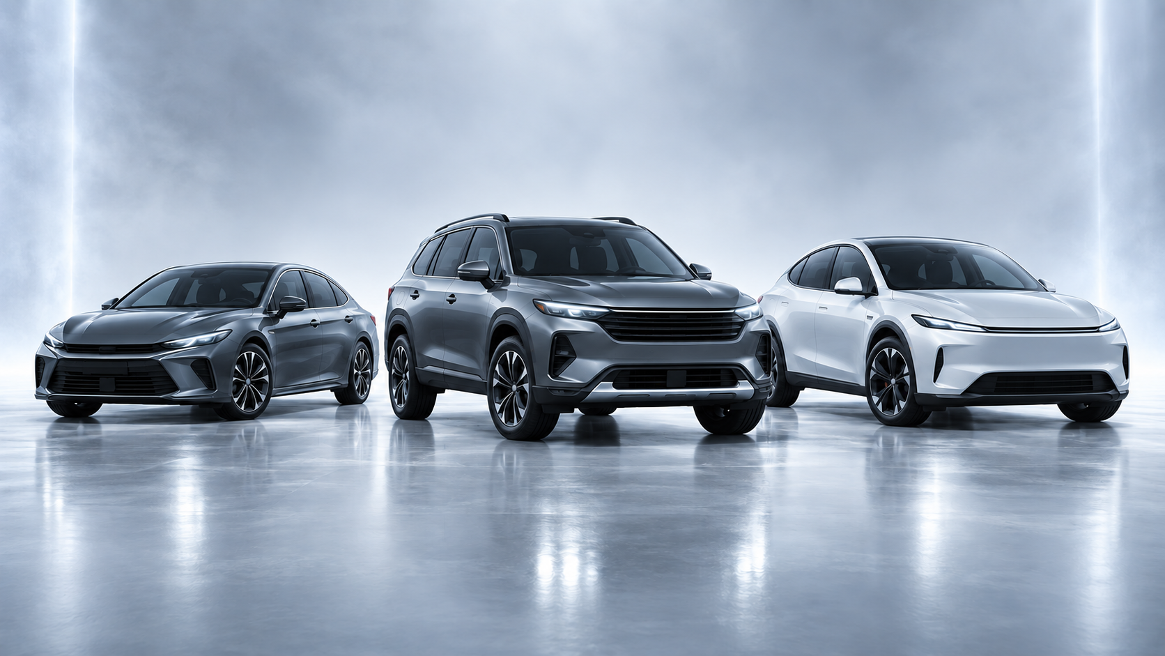 A premium lineup of vehicles prepared for winter driving